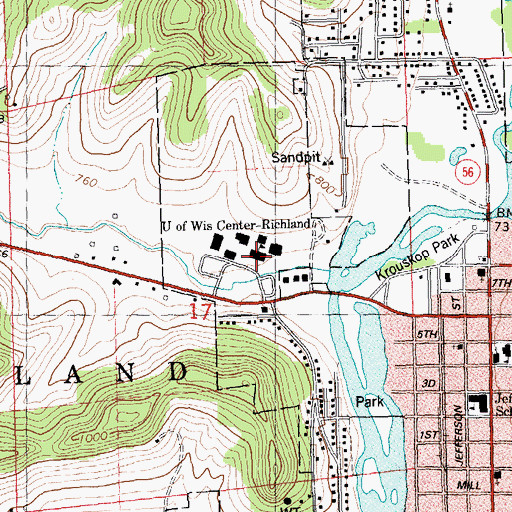 Topographic Map of Wallace Student Center, WI