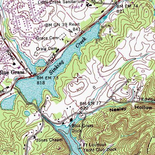 Topographic Map of Hunter Valley Farm, TN