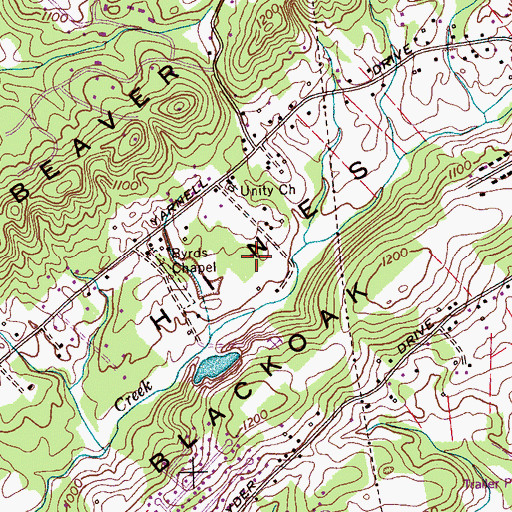 Topographic Map of Fiesta Farm, TN