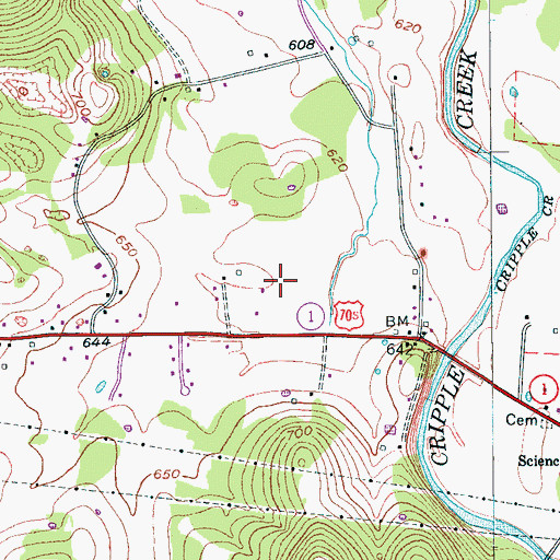 Topographic Map of Foxfire Farm, TN