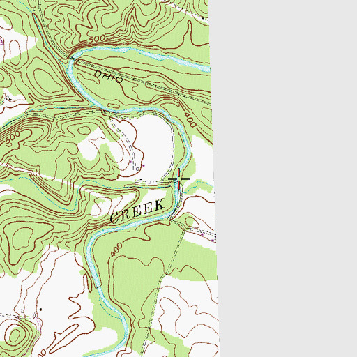 Topographic Map of Allensville Memorial Bridge, WV