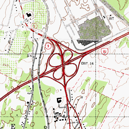 Topographic Map of Clarence E Martin Junior Bridge, WV