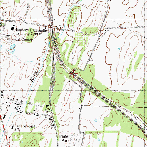 Topographic Map of Grade Road Overpass, WV