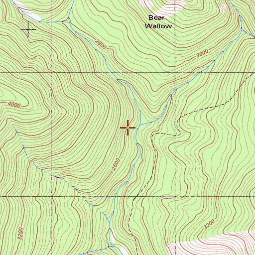 Topographic Map of Middle Fork Fort Goff Creek, CA