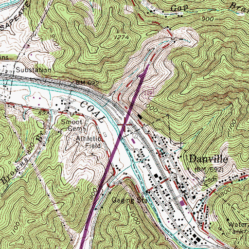Topographic Map of Jill Micaah Hess Bridge, WV