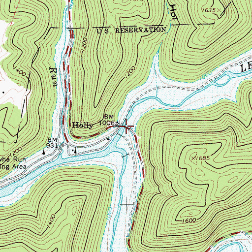 Topographic Map of Gerald R Freeman Bridge, WV