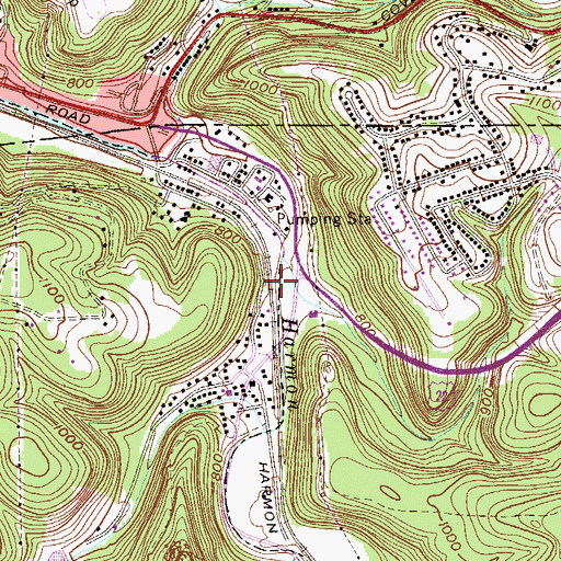 Topographic Map of Robert Byrd Bridge, WV