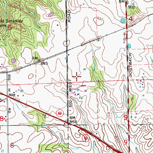 Topographic Map of Stone Poultry Farms, IN