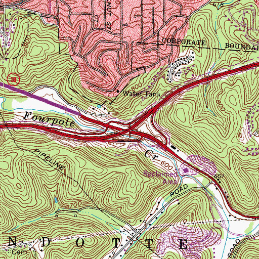 Topographic Map of 16th Street Overpass, WV