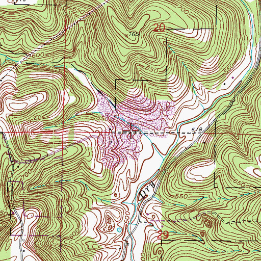 Topographic Map of Cape Sandy Quarry Number 2, IN