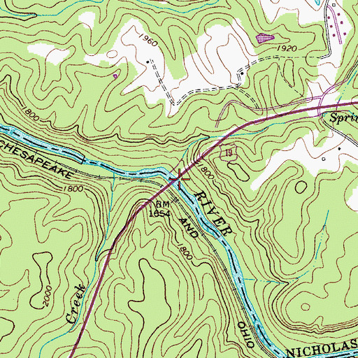 Topographic Map of Kevin Ritchie Memorial Bridge, WV