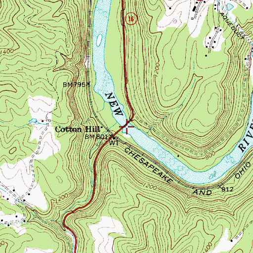 Topographic Map of Charles C Rogers Bridge, WV