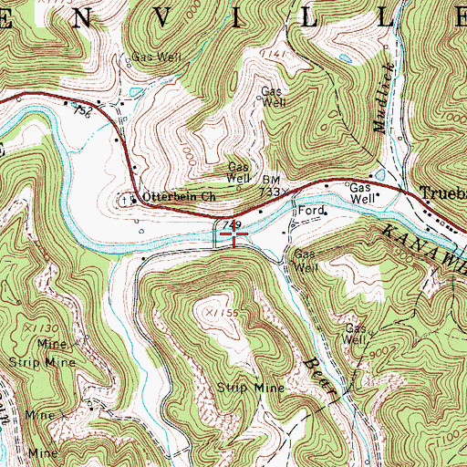Topographic Map of I L "Ike" Morris Bridge, WV