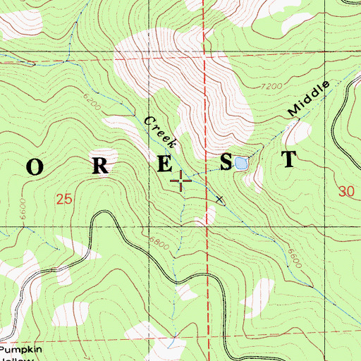 Topographic Map of Middle Gulch, CA