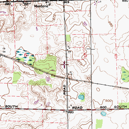 Topographic Map of East Farms, IN