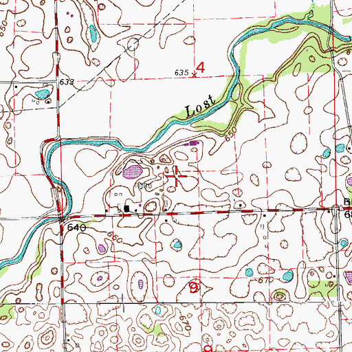 Topographic Map of River View Farms, IN