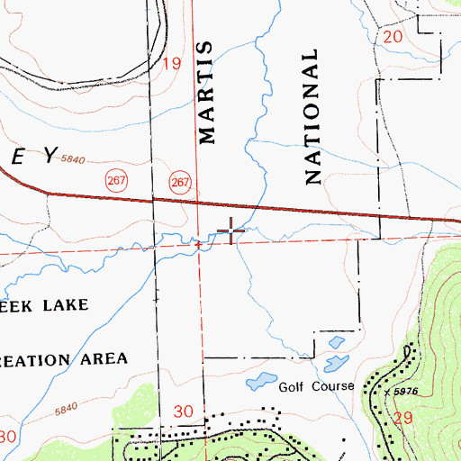 Topographic Map of Middle Martis Creek, CA