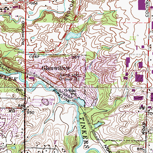 Topographic Map of Cuyahoga Regional Sanitary Landfill, OH