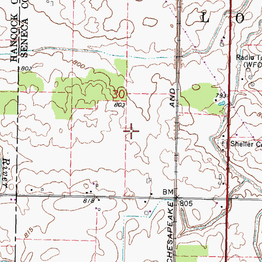 Topographic Map of Sunny Farms Landfill, OH