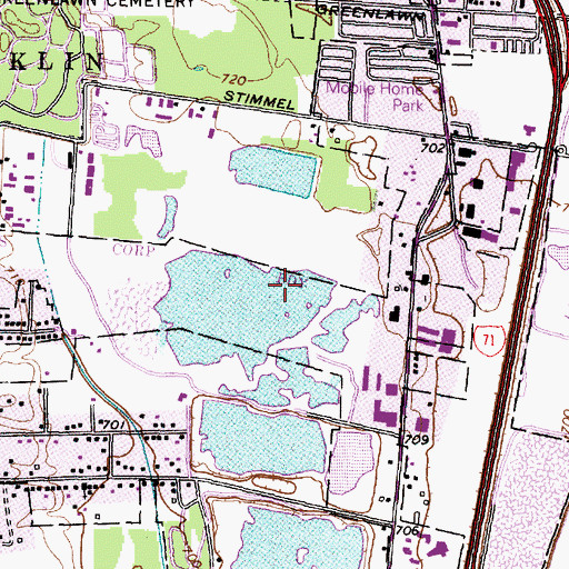 Topographic Map of Scotts Landfill, OH