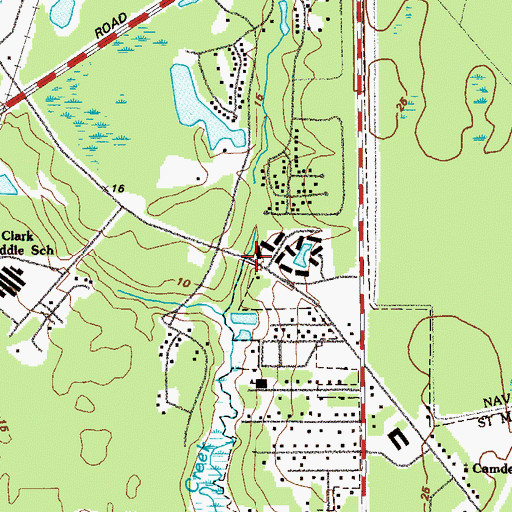 Topographic Map of Lakewood Baptist Church, GA