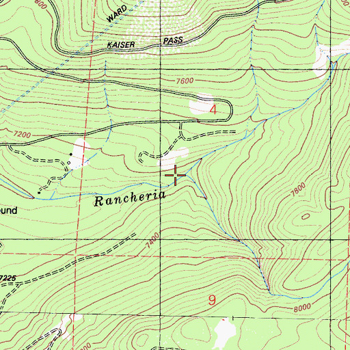 Topographic Map of Midge Creek, CA