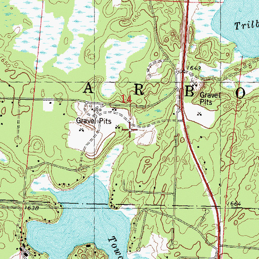 Topographic Map of Trapp Brothers Pit, WI