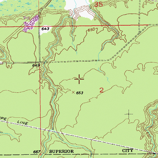 Topographic Map of Superior Landfill, WI