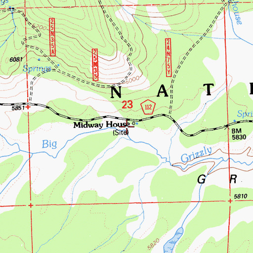 Topographic Map of Midway House, CA