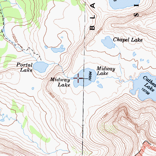 Topographic Map of Midway Lake, CA