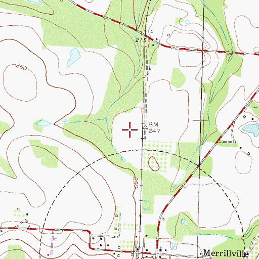 Topographic Map of Merrillville Poultry Farms, GA
