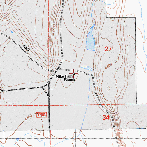 Topographic Map of Mike Faine Ranch, CA
