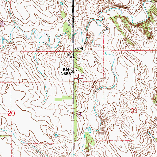 Topographic Map of O and W Dairy Farms, NE