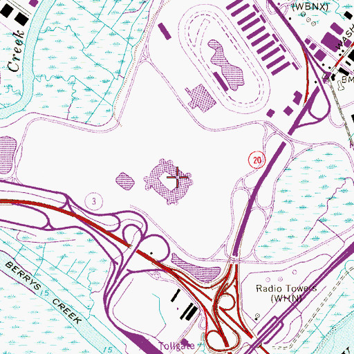 Topographic Map of New Meadowlands Stadium, NJ