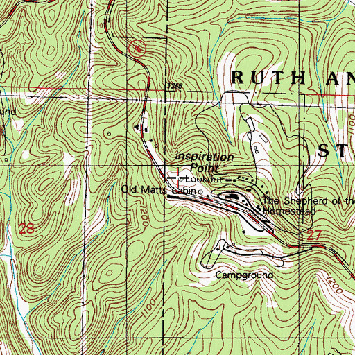 Topographic Map of Inspiration Tower, MO