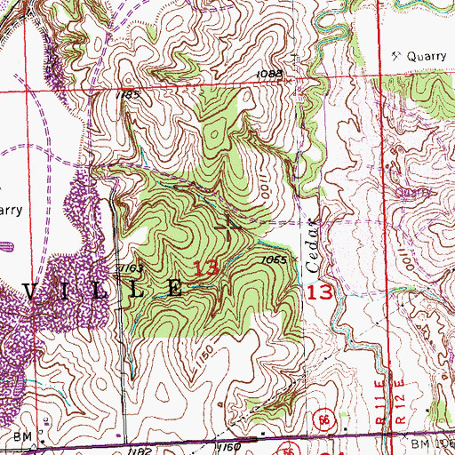 Topographic Map of Ash Grove Quarry, NE