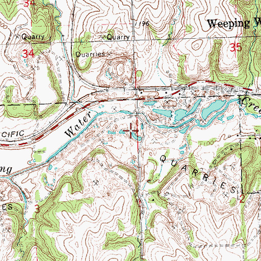 Topographic Map of Weeping Water Quarry, NE
