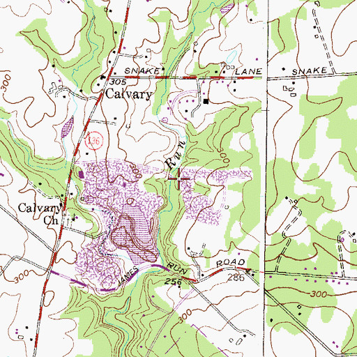 Topographic Map of Churchville Quarry, MD
