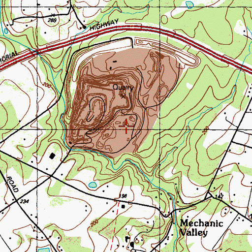 Topographic Map of Mechanics Valley Quarry, MD