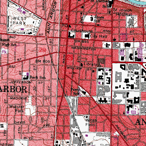 Topographic Map of Bethlehem United Church of Christ Historical Marker, MI