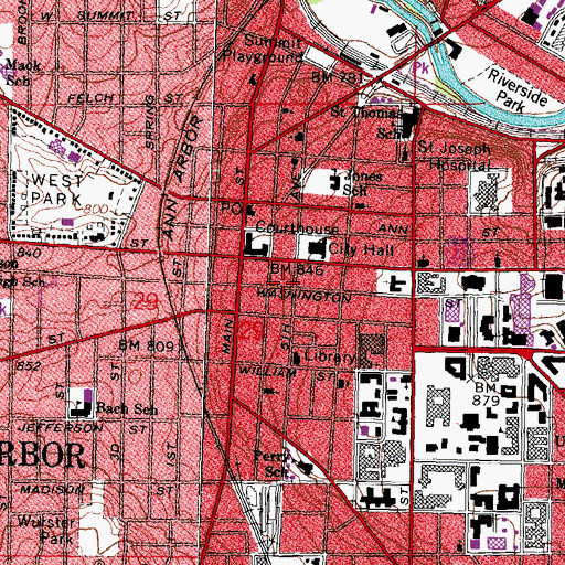 Topographic Map of Central Title Service Building Historical Marker, MI