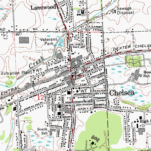 Topographic Map of First Congregational Church Historical Marker, MI