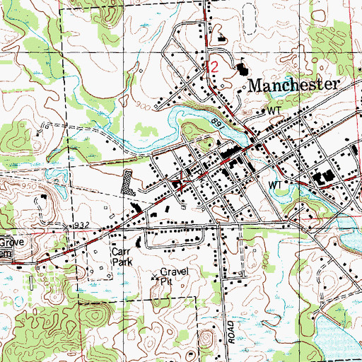 Topographic Map of The German Church Historical Marker, MI