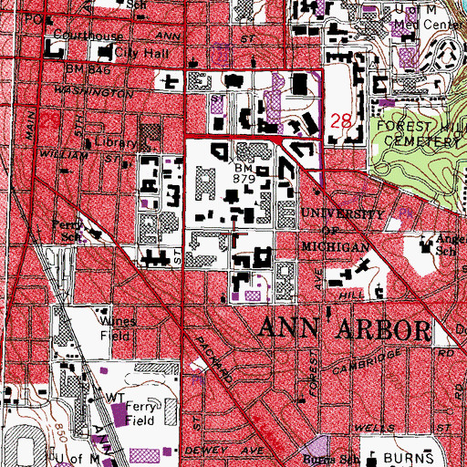 Topographic Map of Martha Cook Building Historical Marker, MI