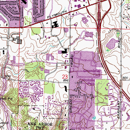 Topographic Map of Michigan Municipal League Historical Marker, MI