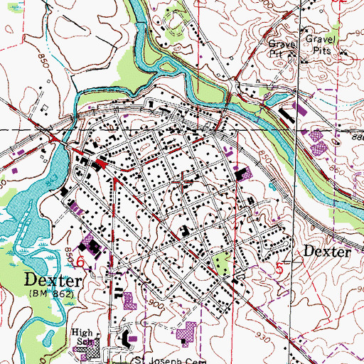 Topographic Map of Saint Joseph Catholic Church Historical Marker, MI