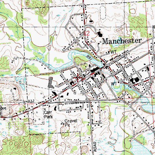 Topographic Map of Saint Mary Church Historical Marker, MI
