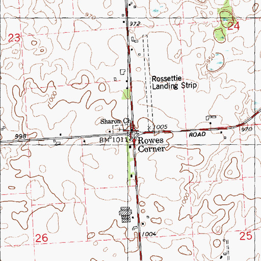 Topographic Map of Salem Church Historical Marker, MI