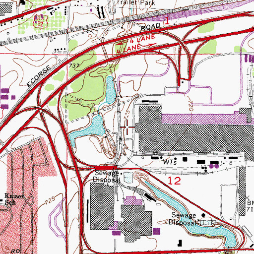 Topographic Map of Willow Run Historical Marker, MI