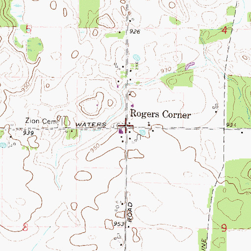 Topographic Map of Zion Lutheran Church Historical Marker, MI